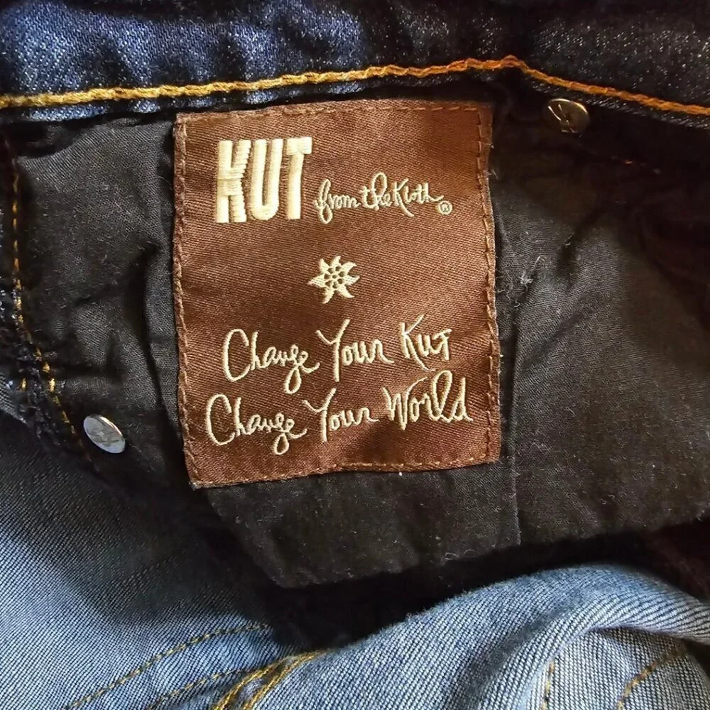 Kut from the Kloth Catherine Boyfriend Destructed Mid-Rise Jeans Sz 10 - Picture 8 of 10